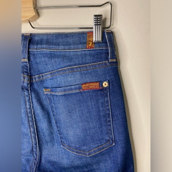 7 For All Mankind Luxe Vintage Mid Rise Jeans  Dark Indigo - Picture 1 of 7